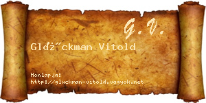 Glückman Vitold névjegykártya